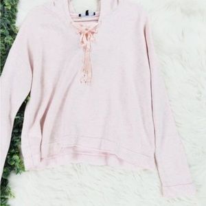 Generation Love Pink Lace Up Hoodie